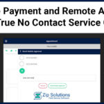 'Remote Payment and Remote Approval for True No Contact Service Calls' blog image with iPhone and iPad screenshots