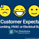 Meet customer expectations as a plumbing, HVAC or electrical business blog from Zip Solutions with image with emojis